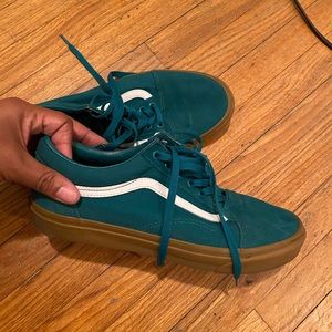 Green Vans With White Strap